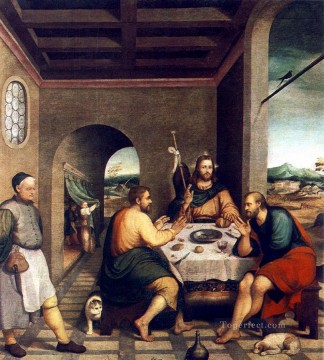 Jacopo Bassano Painting - Cena en Emaús Jacopo Bassano